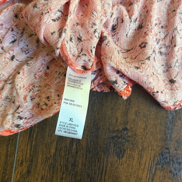 NWT Wit And Wisdom Floral Print orange top size XL (J10) - Picture 9 of 9